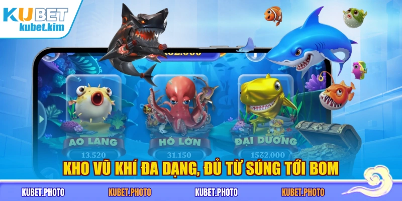 Kho vũ khí đa dạng, đủ từ súng tới bom